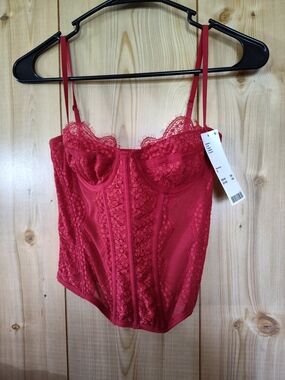Urban Outfitters Red Lace Bustier Top